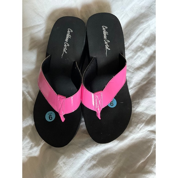 CARIBBEAN CARTEL PlAtFoRm Bubblegum Pink Flip flops 6 - Picture 2 of 5